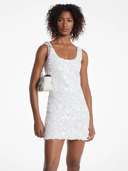 Floral Sequin Stretch Scuba Mini Dress